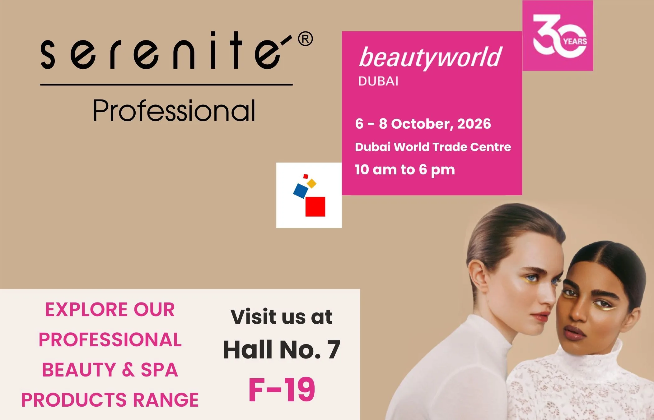 Serenite Professional at Beautyworld Dubai 2026, 6 to 8 October, Dubai World Trade Centre, Hall 7, Booth F19